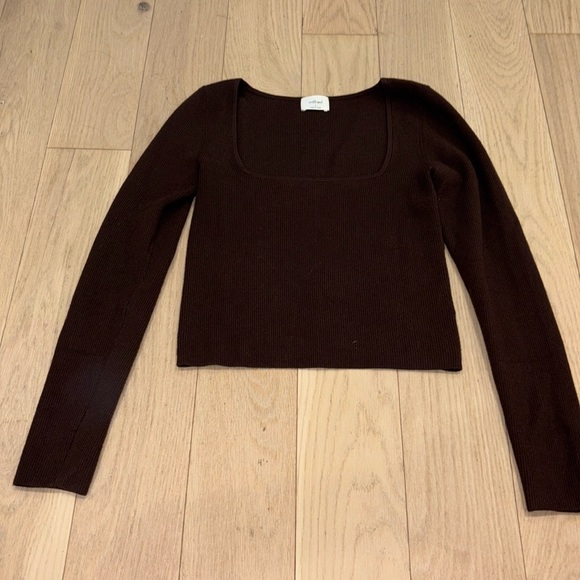 Aritiza Wilfred Knit Top - chocolate brown - women’s size small - Picture 3 of 8